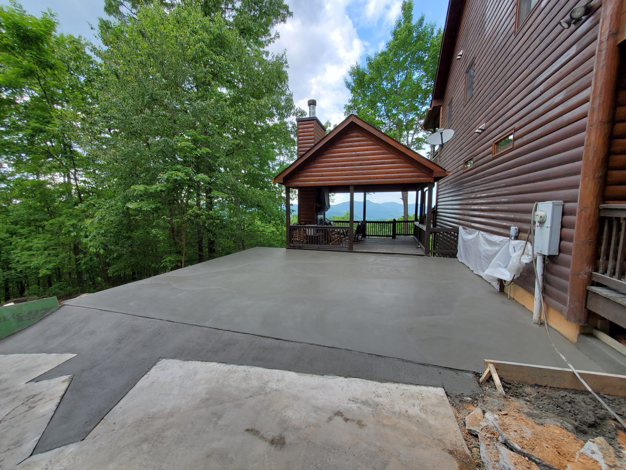 Concrete patio installation project