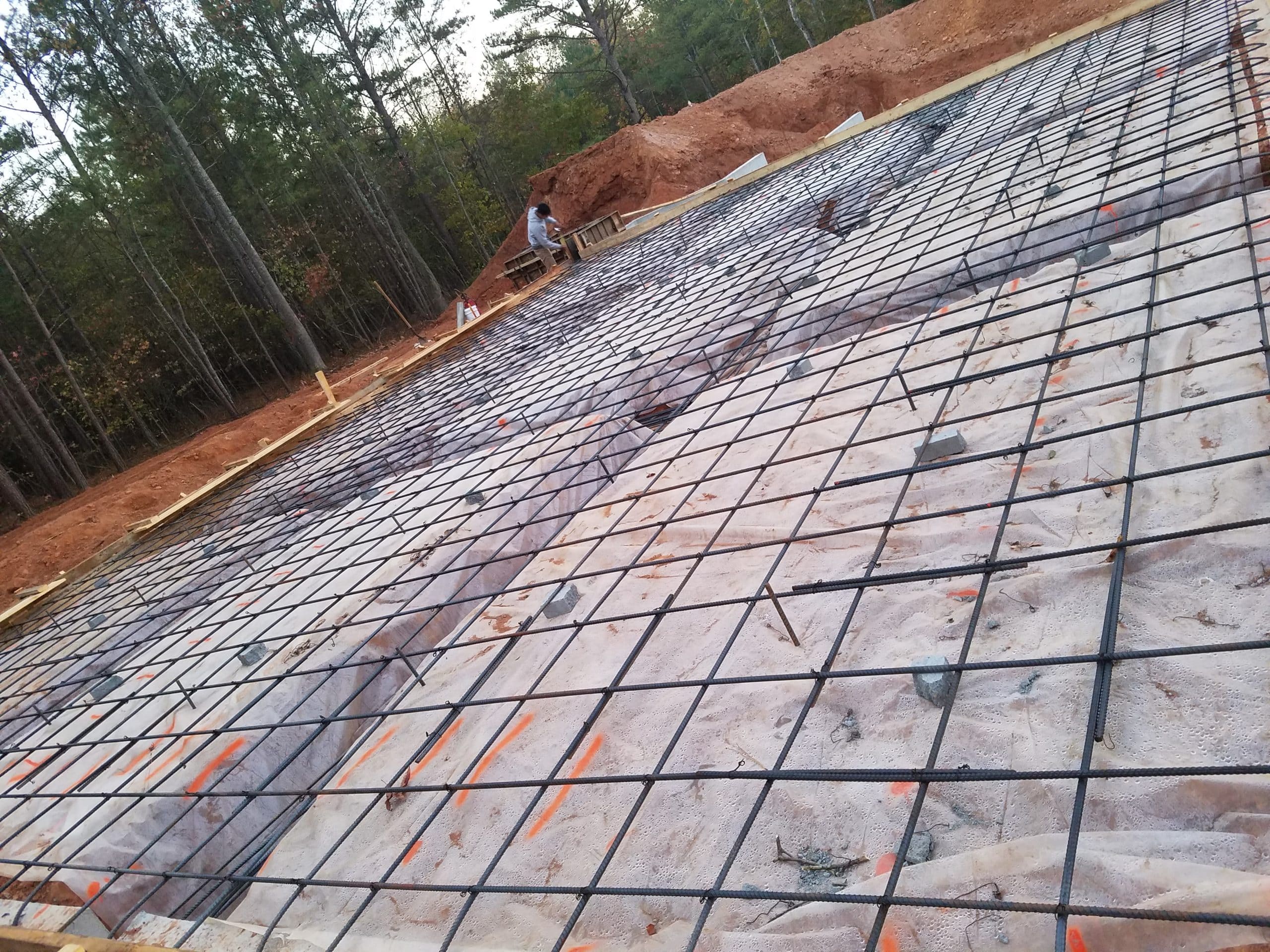Commercial concrete equipment pad construction