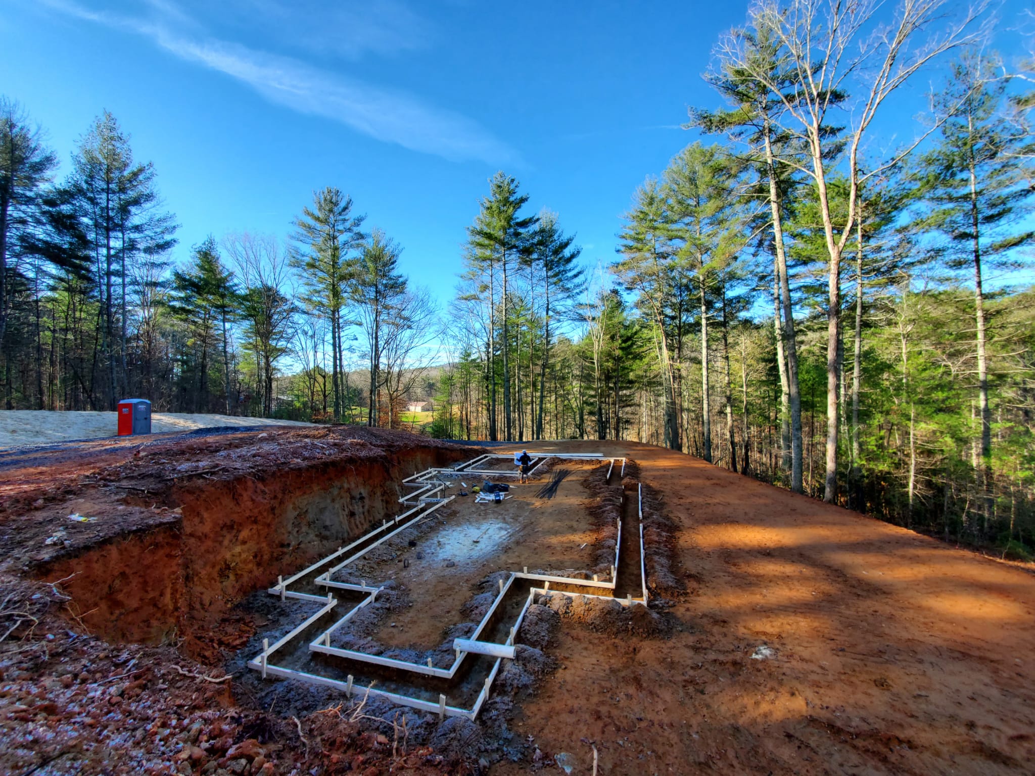 Concrete foundation construction project