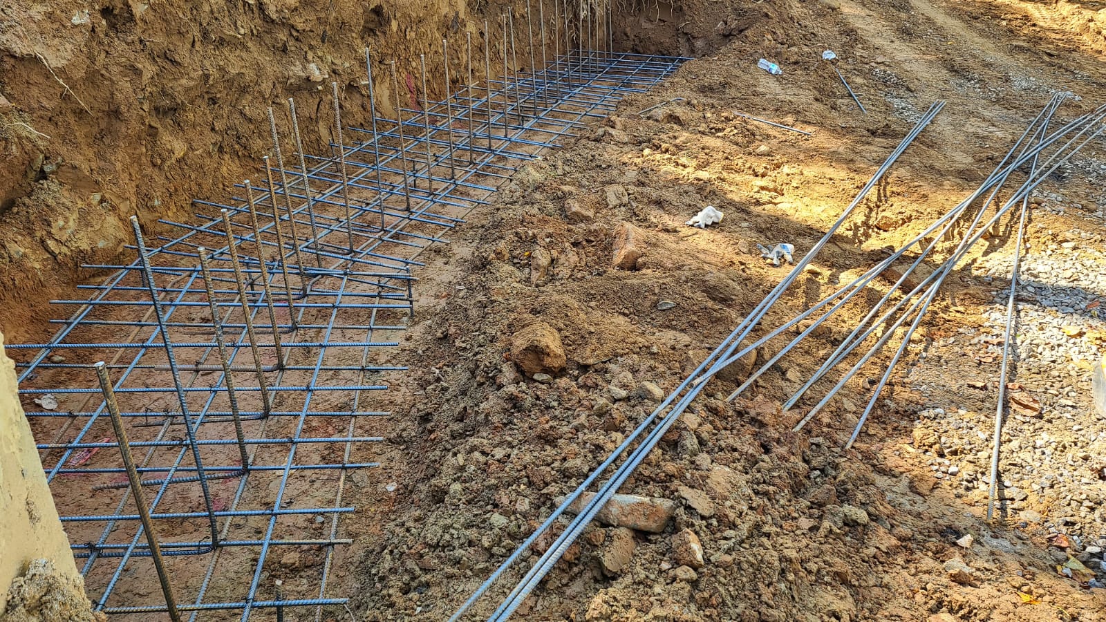Residential concrete foundation construction